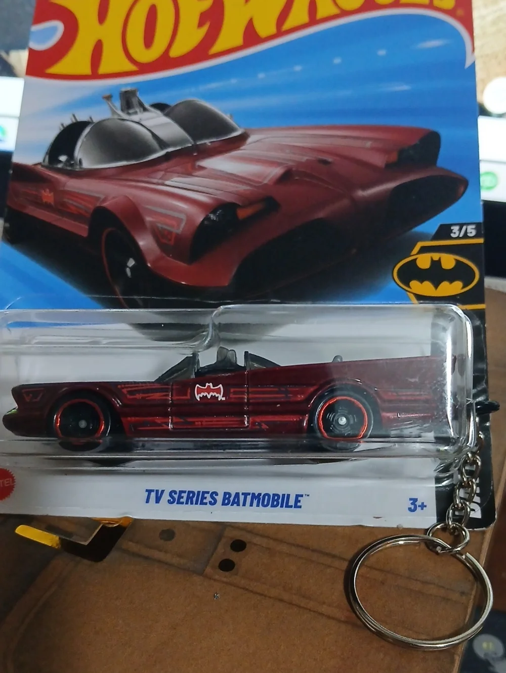 Hot Wheels TV Series Batmobile Keychain- Red